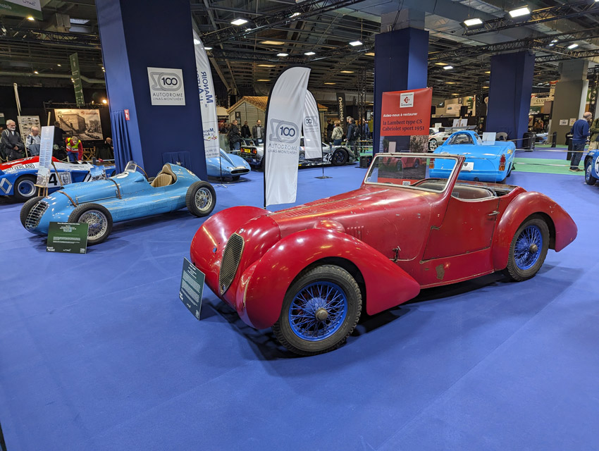 L’exposition consacrée au centenaire de l’autodrome de Linas Montlhéry présentait notamment cette rarissime Lambert cabriolet victorieuse au Bol d’Or 1953